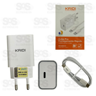 Carregador Turbo 20W Cabo Type C Kaidi KD-662CC