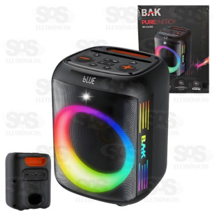 Caixa De Som Bluetooth 400w Karaokê Led Rgb Usb Rádio Fm Tws BAK SW193