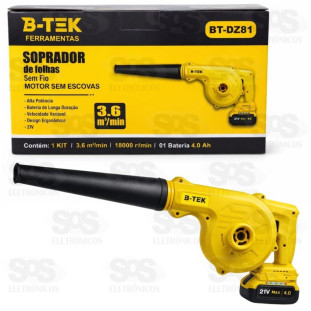 Soprador de Ar Portátil Recarregável 21V B-Tek BT-DZ81