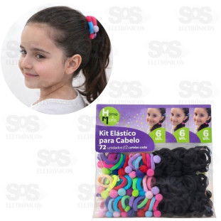 Kit Elástico De Cabelo 12 Cartelas Com 6 Unidades HM-192