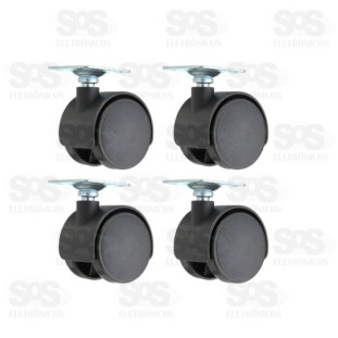 Kit de Rodízio Giratório 4cm 4 Peças Home & More HM-42