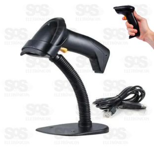 Leitor De Código De Barras USB Com Fio e Suporte LM-600