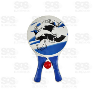 Kit Beach Tenis 2 Raquetes 1 Bola RAQ001