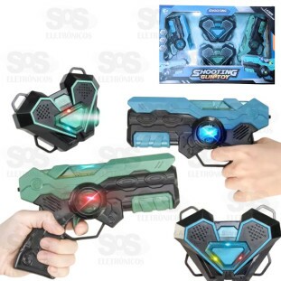 Conjunto de Jogos Laser Tag Gun com 2 Armas e 2 Alvos Para Crianças