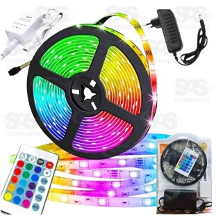 Fita de LED Colorida Com Controle e Fonte 3 Metros Altomex AL-5050