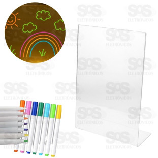 Luminaria LED Acrilico Com Caneta e Desenhos Para Colorir LS-LZ6548