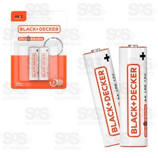 Pilha Ultra Alcalina AA LR6 1,5V Cartela 2 Unidades Black Decker