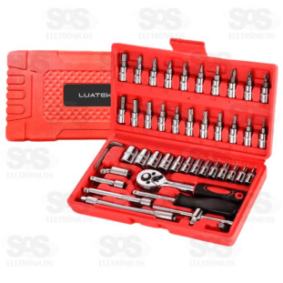 Kit De Chaves Canhão 46 Peças - Aço 1/4  Azul-aço Luatek LWJ-139