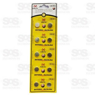 Bateria Botão LR927/395 1,5V Cartela Com 10 Unidades Mox MO-395