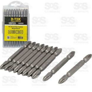 Kit De Pontas Duplas Magnetica 10 unidades de 100mm  B-Tek BT-412
