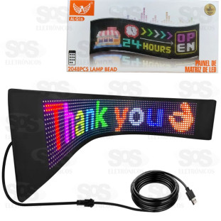 Painel Smart de LED 32X64CM Com 2.048 LEDS Altomex AL-Q16