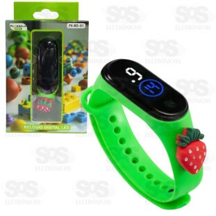 Relógio Digital LED Infantil Pulseira de Silicone RD01