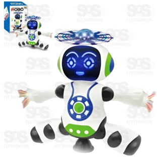 Robô Dança Gira 360 Graus Com Sons e  Luzes Toy King TK-AB1595