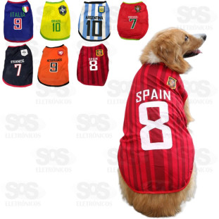 Roupa Para Pet Torcida Internacional  Media Cores Variadas YYF18-L