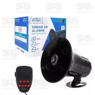 Sirene De Alarme Multifuncional 120db Microfone Integrado Aitek S213