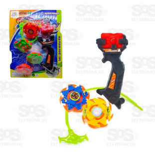 Kit Beyblade Com Arena 2 em 1 Super Tornado Toy King TK-2144