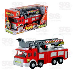 Caminhão Bombeiro Bate E Volta Lança Água Toy King TK-2288