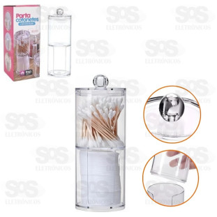 Porta Cotonete e Algodão Duplo Acrílico Top Útil 1338