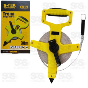 Trena Longa Aberta Com Fita Em Fibra De Vidro De 30 Metros B-Tek BT-651