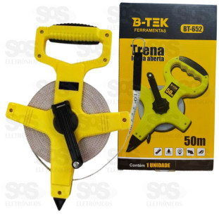 Trena Longa Aberta Com Fita Em Fibra De Vidro De 50 Metros B-Tek BT-652