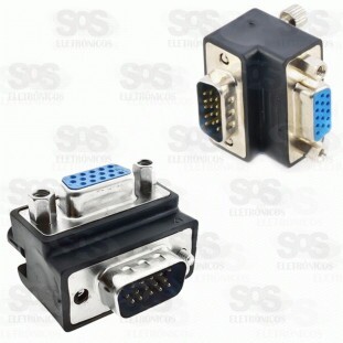 Adaptador VGA L Macho E Fêmea Unitário 90 graus