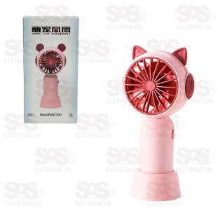 Ventilador Portátil De Mão Orelhinhas Com Base BRQ-VP-25