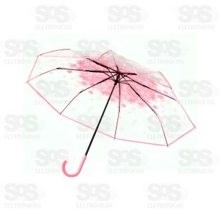 Guarda Chuva Florido Transparente Automático 95CM XH8972