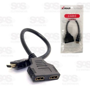 Cabo Duplicador HDMI Macho x 2 Saídas Fêmea HDMI Xtrad XT-2010
