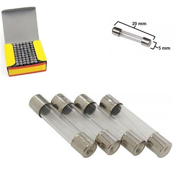 Fusível de Vidro 30A Pequeno 5mmx20mm 100 Unidades