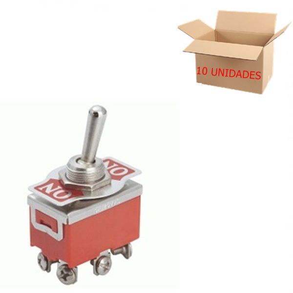 CHAVE ALAVANCA KN1321 6T 15A 250V ON-ON COM 10 UNIDADES