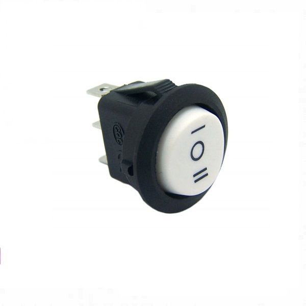 Chave Gangorra KCD1-106A 3T 6A 250V 3 Posições Redonda Com 10 Unidades