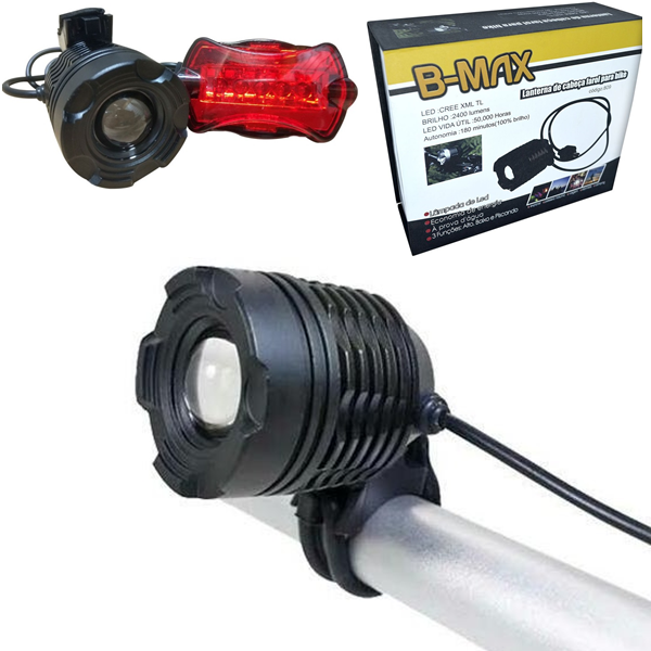Lanterna Super LED Farol para Bike e Cabeça B-max 809