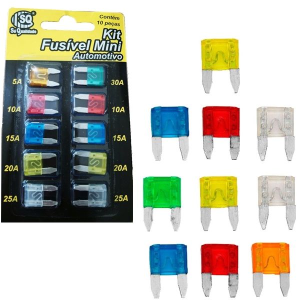 Kit Fusível Automotivo Com 10 Unidades SQ-3926