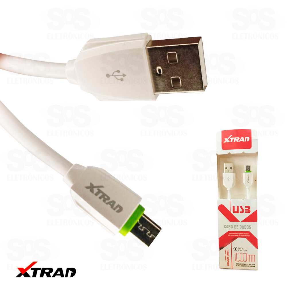 Cabo Micro USB V8 2.4a 1Metro Xtrad a1048