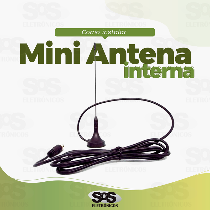 Mini Antena Interna Com Imã Cabo 3 Metros 