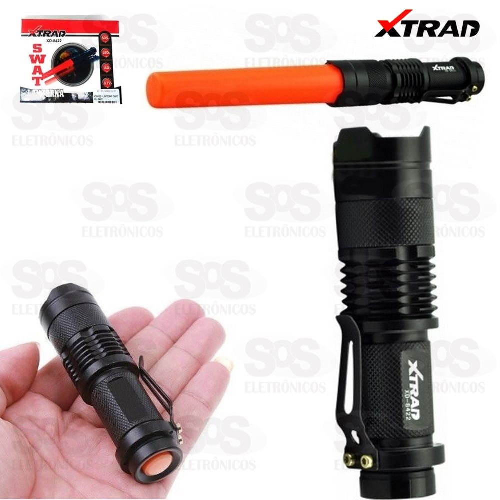 Mini Lanterna Tática Com Sinalizador Xtrad - xd8422