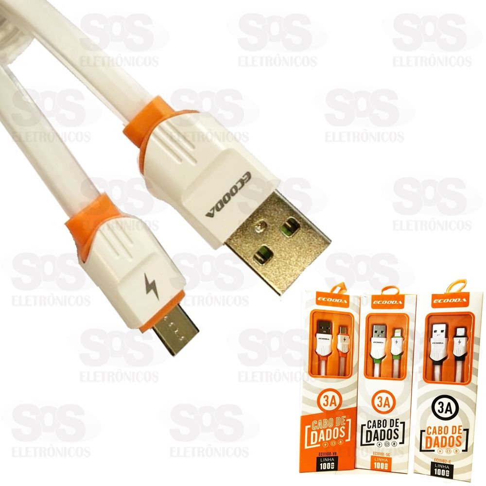 Cabo Micro USB V8 1 Metro 3A Ecooda ec-11100-v8