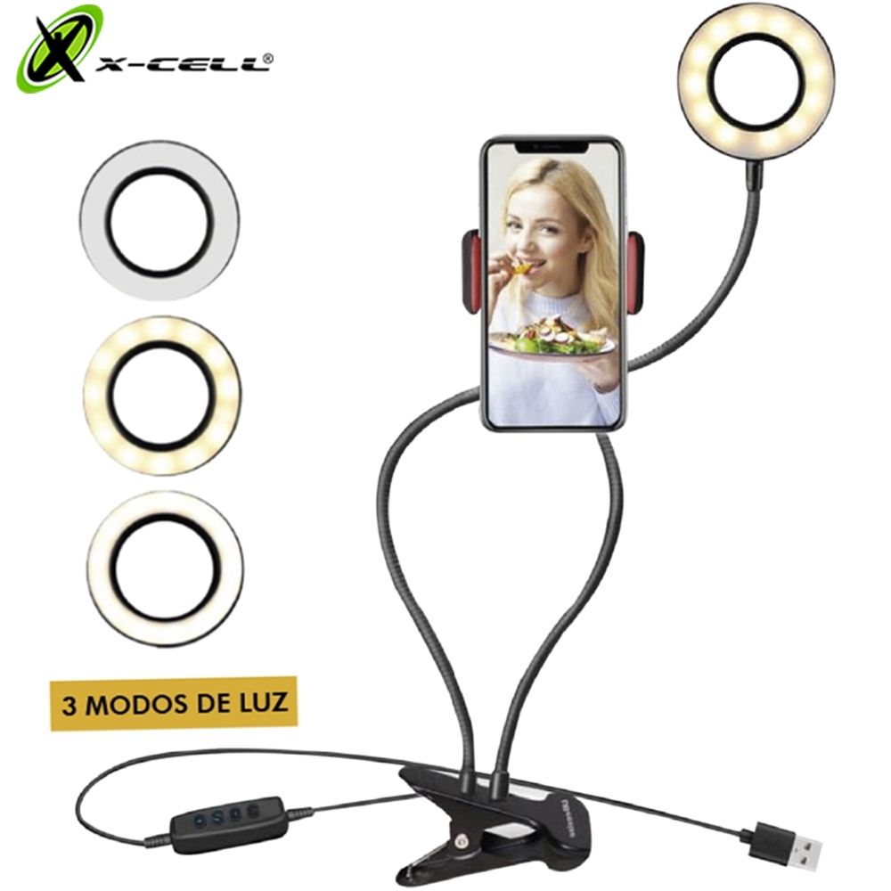 Iluminador Ring Light De Mesa Suporte De Celular X-cell xc-rl-01