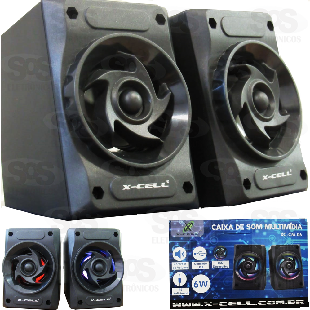 Caixa De Som Multimídia 6W X-cell xc-cm-06