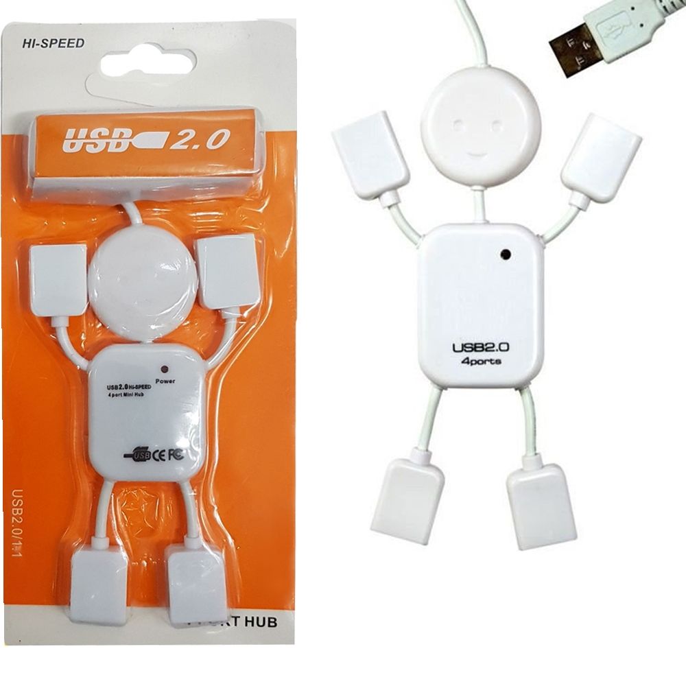 Hub USB 2.0 Com 4 Portas Boneco 