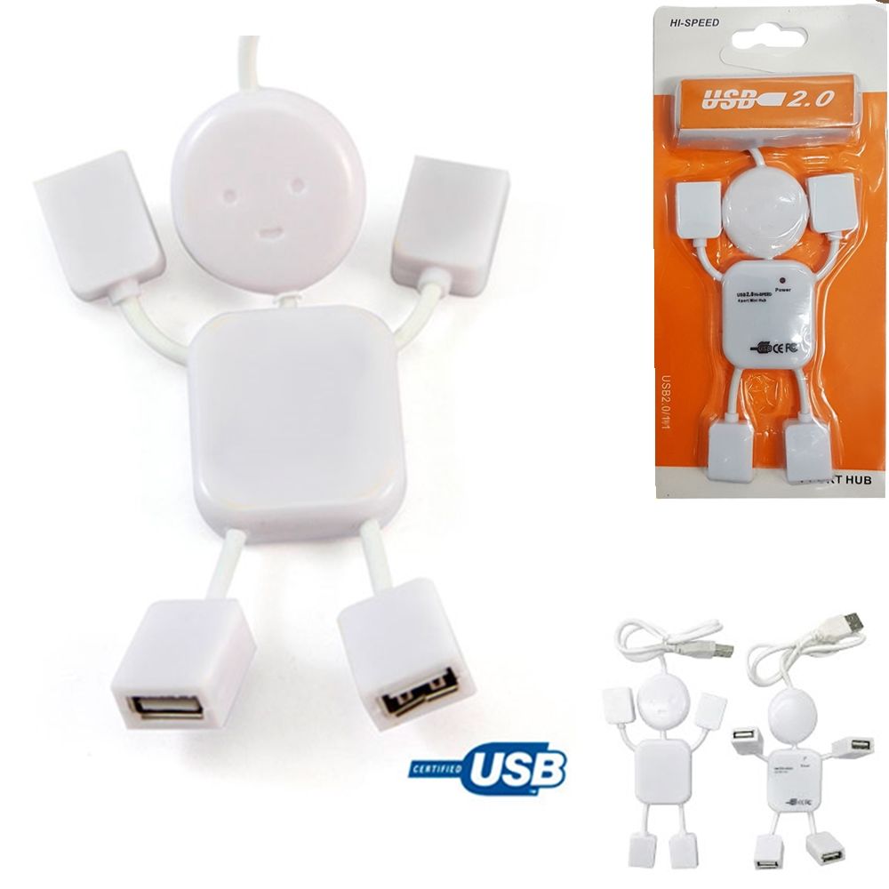 Hub USB 2.0 Com 4 Portas Boneco 