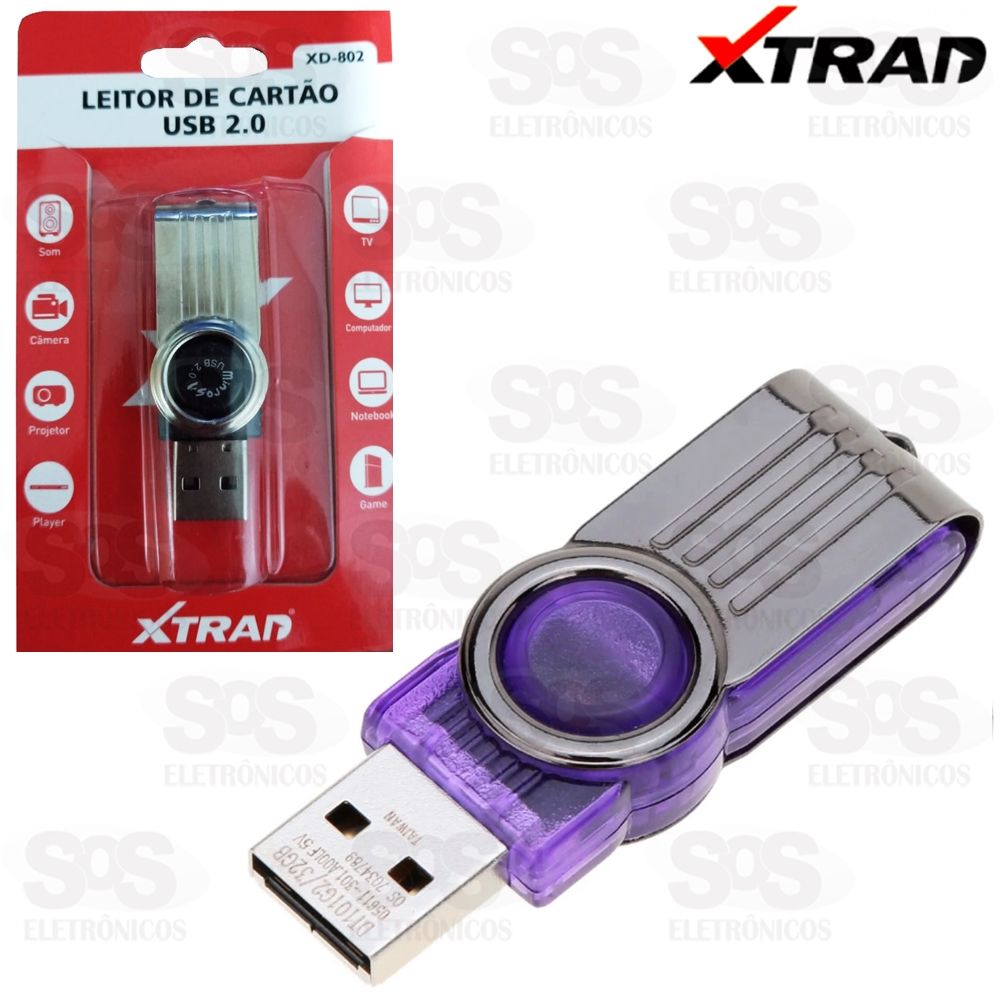 Leitor De Cartão Memória Micro SD  Xtrad Xd-802