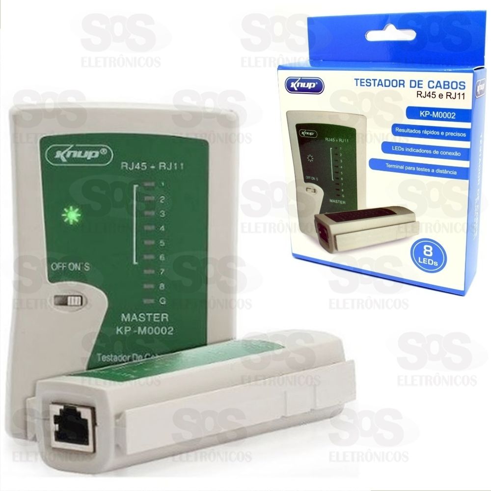 Testador De Cabo RJ45 E RJ11 knup kp-m0002
