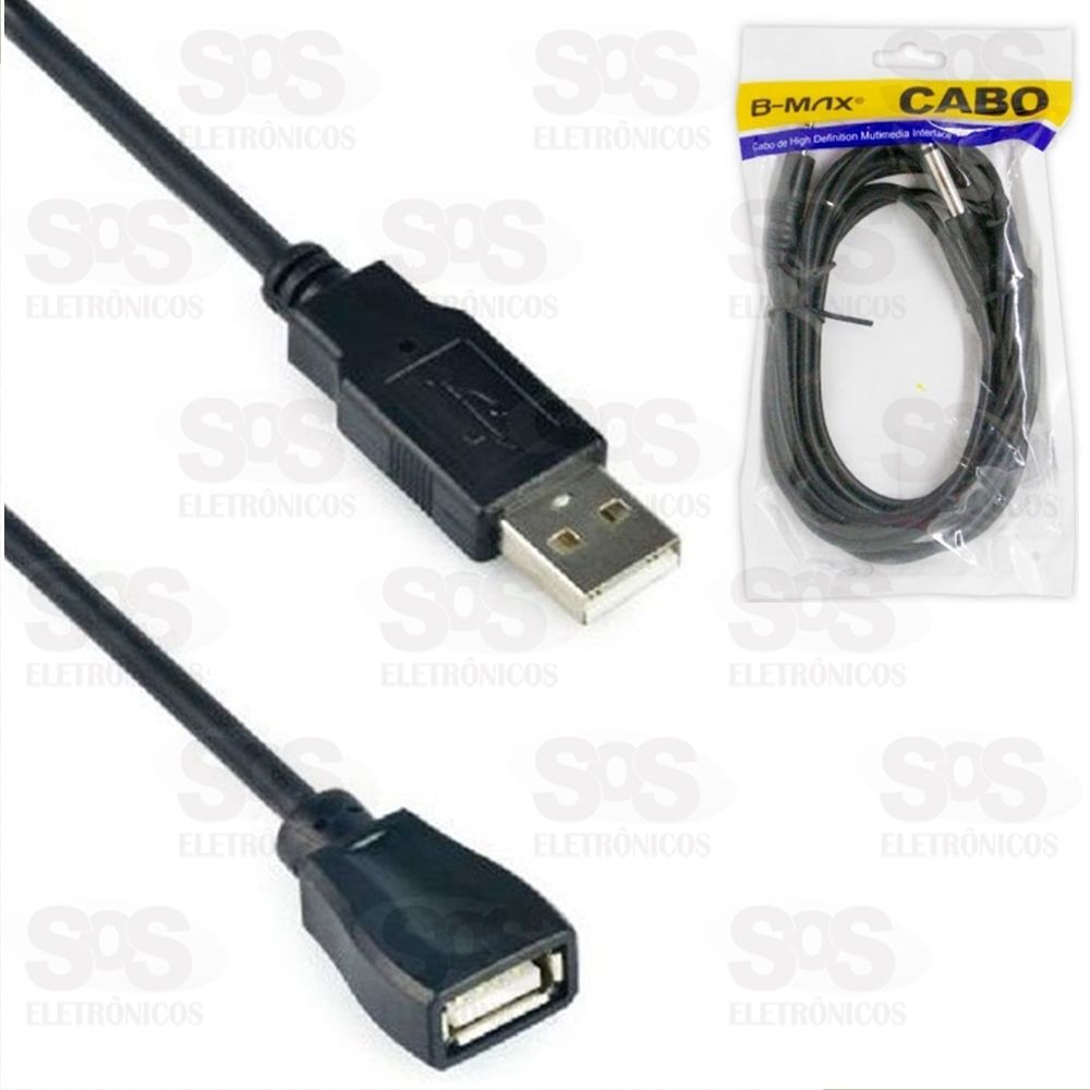 Cabo  Extensor USB Macho Para USB Fêmea 1,5 Metros  B-max bm8662