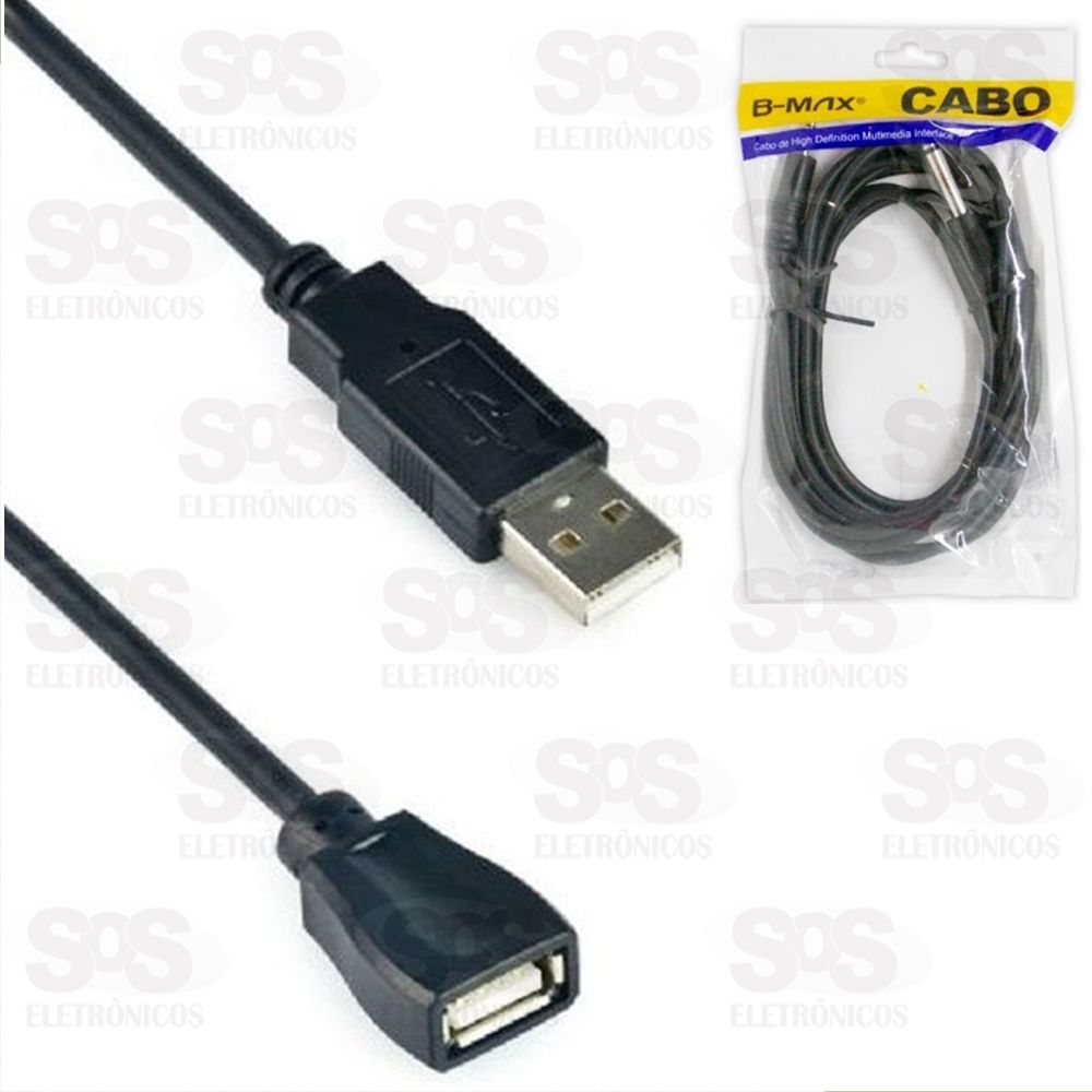 Cabo Extensor USB Macho Para USB Fêmea 1,5 Metros B-max bm8662
