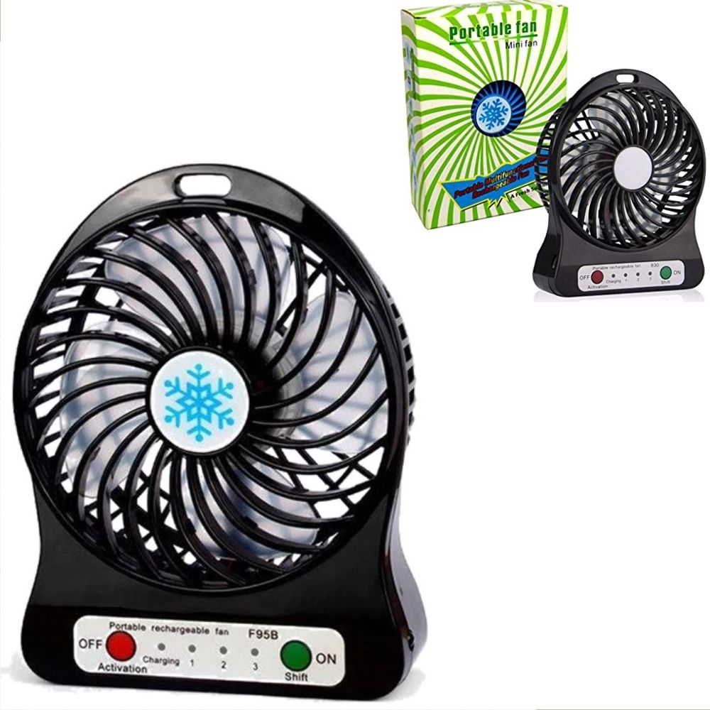 Mini Ventilador De Mesa Com Bateria Recarregável