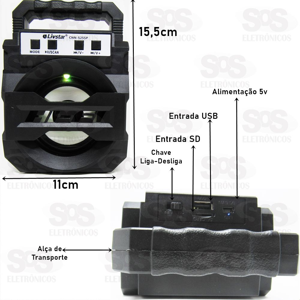 Caixa De Som 6W Speaker Livstar cnn525/526 sp