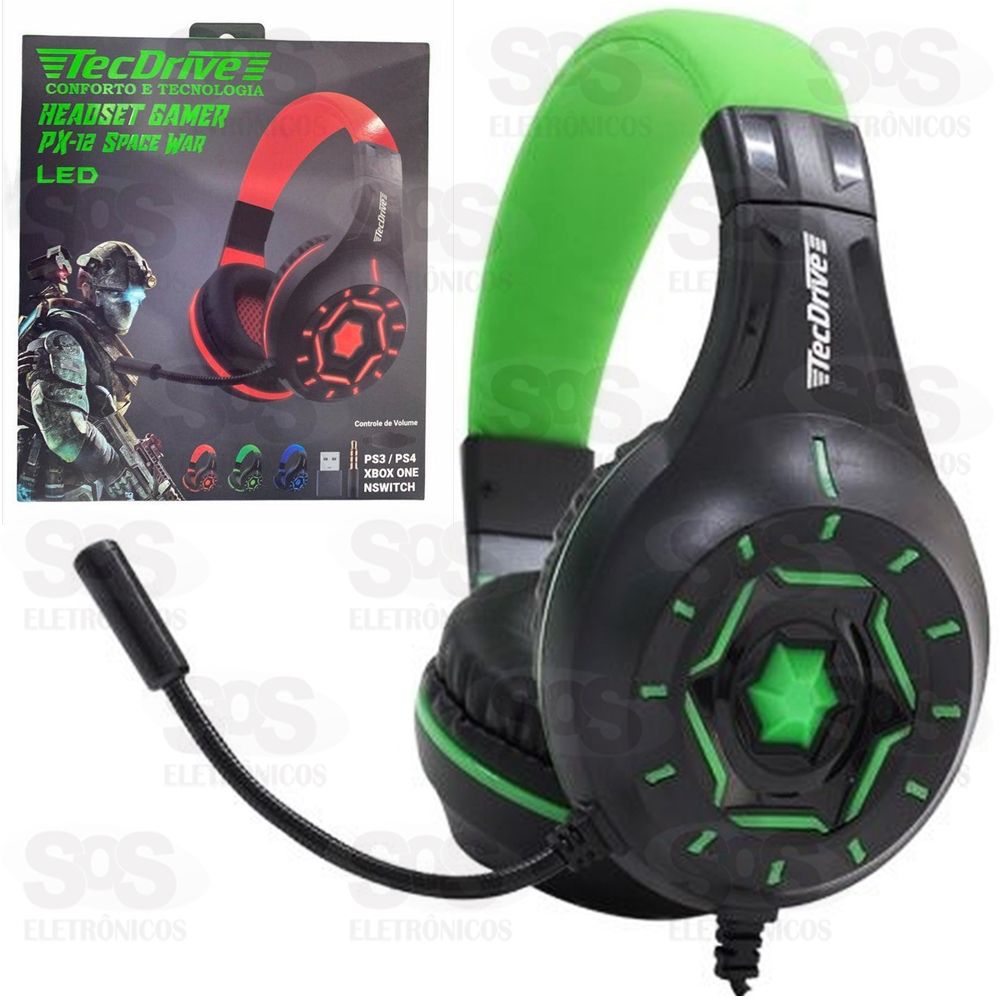 Fone Headset Gamer Space War TecDrive PX-12