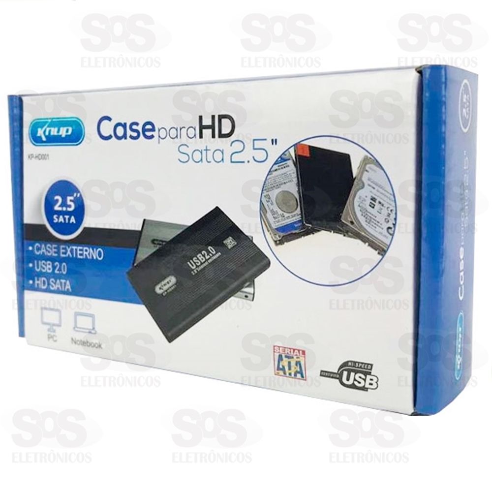 Case De Gaveta USB 2.0 HD Sata 2.5″ Knup  kp-hd001