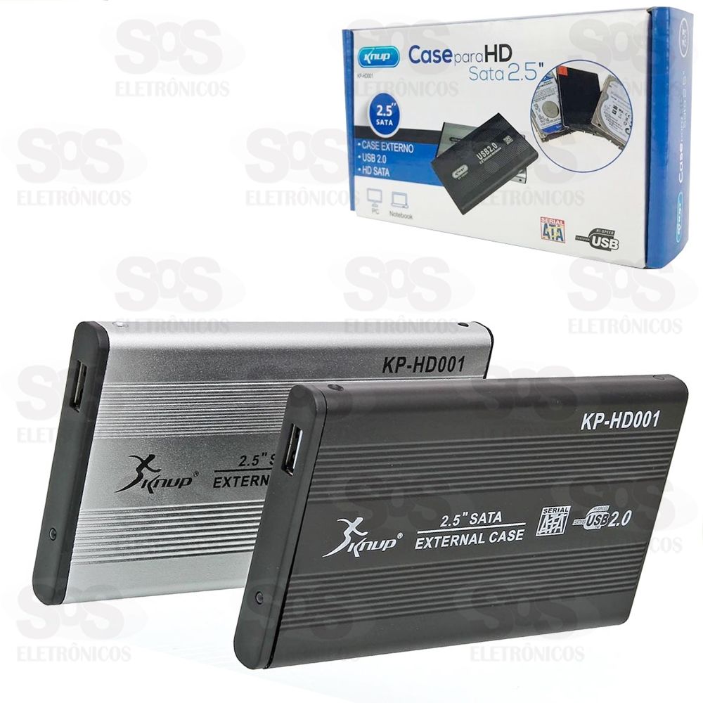 Case De Gaveta USB 2.0 HD Sata 2.5″ Knup  kp-hd001